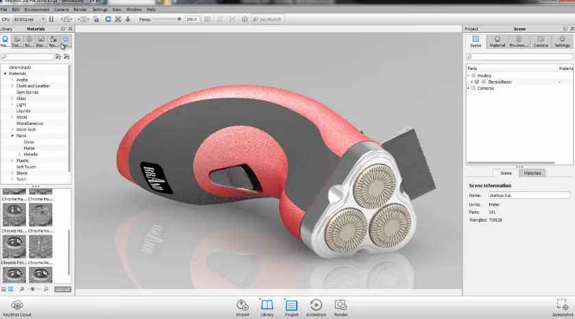 Solid Edge KeyShot gerçekçi görselleştirme