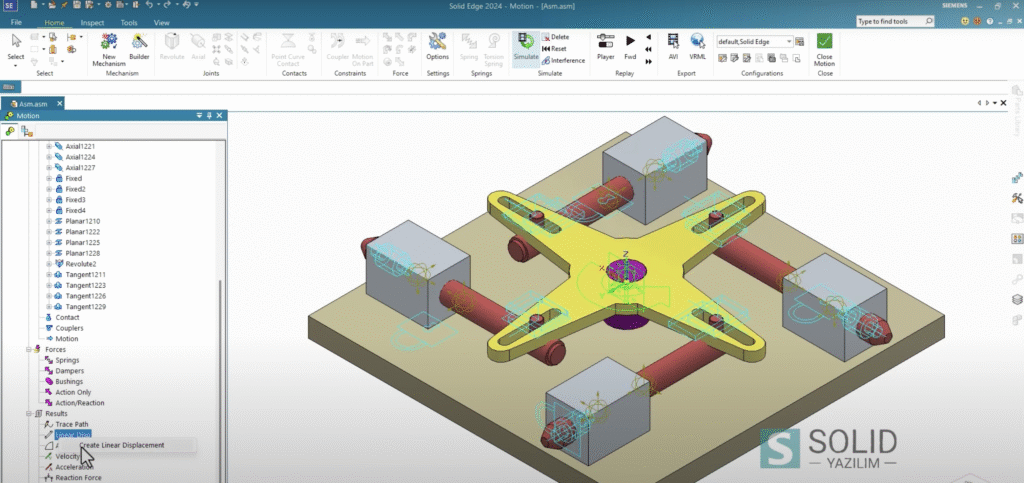 Solid Edge Assembly Motion ile Hareket