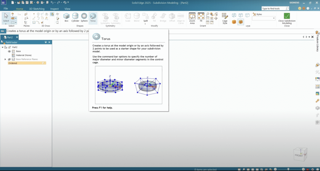 Solid Edge Subdivision Modeling
